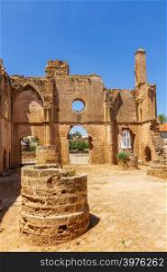 Interior view of the ruins of St George of the Greeks Church, inside medieval Famagusta, island of Cyprus