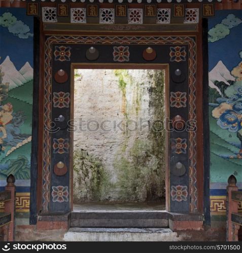 Interior wall of Trongsa Dzong, fortress