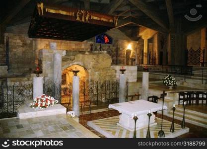 Interiors of a basilica, Basilica Of The Annunciation, Nazareth, Israel