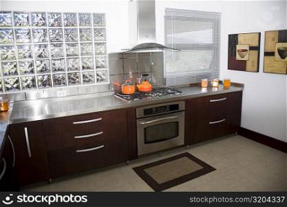 Interiors of a domestic kitchen
