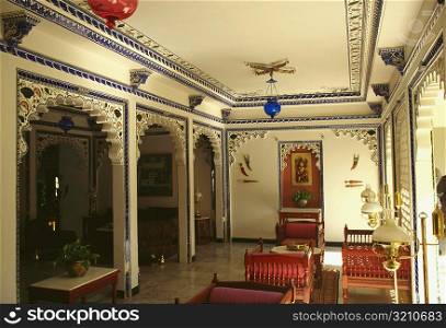 Interiors of a hotel, Lake Palace, Udaipur, Rajasthan, India