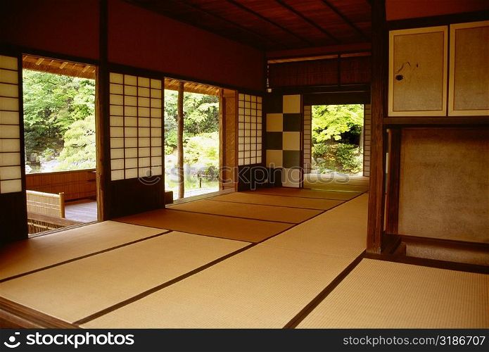 Interiors of a room, Katsura Rikyu Imperial Villa, Kyoto, Japan