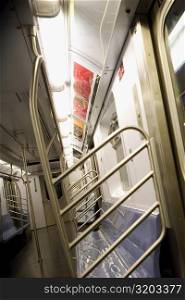 Interiors of a subway train, New York City, New York State, USA