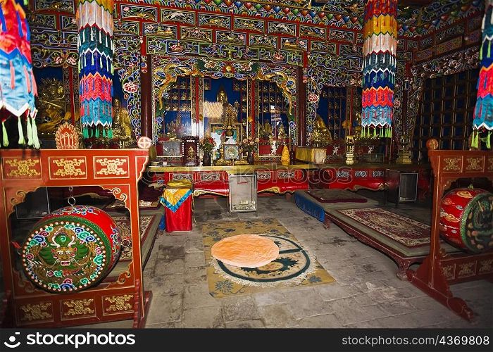 Interiors of a temple, Da Zhao Temple, Hohhot, Inner Mongolia, China