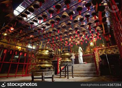 Interiors of a temple, Man Mo Temple, Hong Kong, China