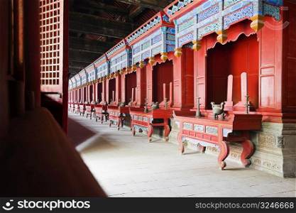 Interiors of a temple, Temple of Confucius, Qufu, Shandong Province, China
