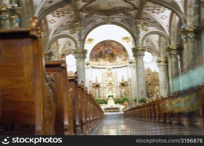 Interiors of an ornate church, Mexico City, Mexico