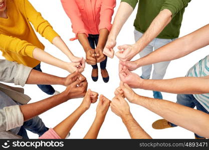 international, diversity, race, ethnicity and people concept - hands showing thumbs up