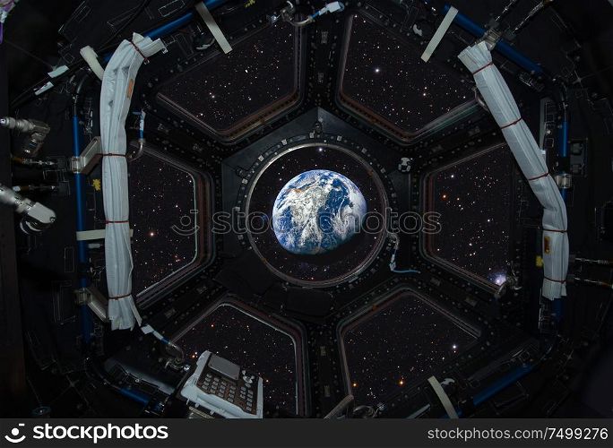 International Space Station. View of the earth from space. This image elements furnished by NASA