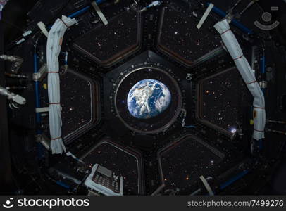 International Space Station. View of the earth from space. This image elements furnished by NASA