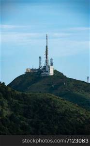 Internet and satellite towers on the mountains