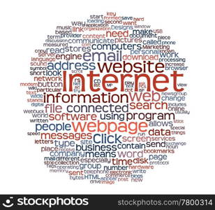 internet and webpage tag or word cloud