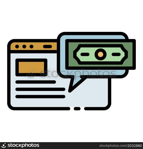 Internet banking icon. Outline internet banking vector icon color flat isolated. Internet banking icon color outline vector