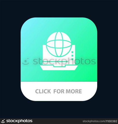Internet, Business, Communication, Connection, Network, Online Mobile App Button. Android and IOS Glyph Version