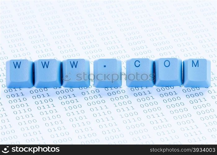 Internet commercial domain made from keyboard buttons