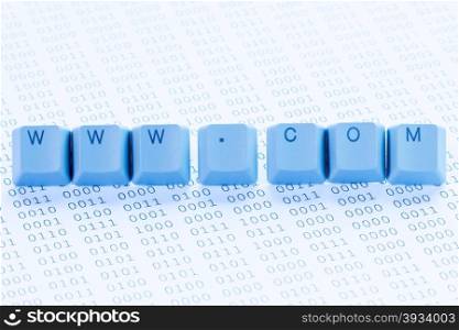 Internet commercial domain made from keyboard buttons