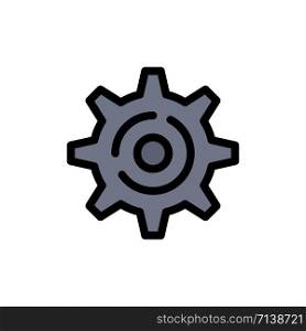 Internet, Gear, Setting Flat Color Icon. Vector icon banner Template