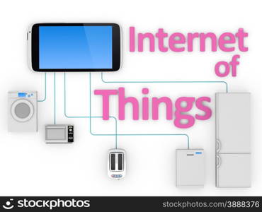 Internet of Things Concept - Home Appliances Connected To Smartphone