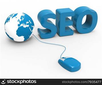 Internet Seo Representing World Wide Web And Web Site