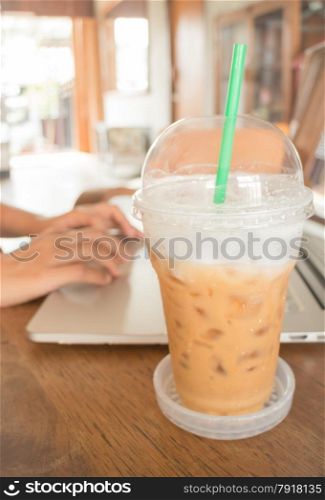 Internet serving at espresso shop, stock photo