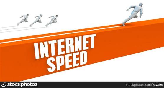 Internet Speed Express Lane with Business People Running. Internet Speed
