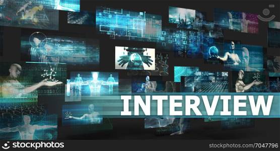 Interview Presentation Background with Technology Abstract Art. Interview