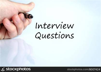 Interview questions text concept isolated over white background