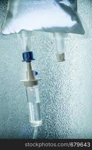 Intravenous infusion drip equipment in hospital. Intravenous drip equipment in hospital
