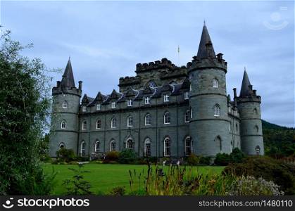 Inveraray Castle is home of Duke of Argyll head of Clan Campbell.