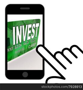 Invest on Credit Debit Card Displaying Investing Money