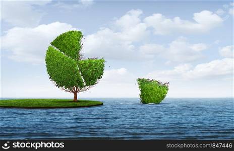 Investing in foreign markets and business diversification as a business concept for international growth potential as a tree shaped as a financial pie chart with 3D illustration elements.
