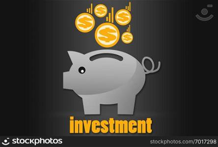 Investment concept, piggy pig and saving money, 3D rendering