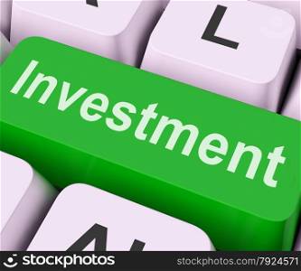 Investment Key Showing Investing Wealth And Roi