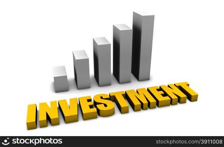 Investment Returns Growing in 3d With Bar Graph. Investment Returns