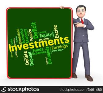 Investments Word Showing Return Invests And Growth
