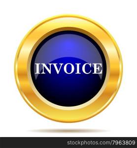 Invoice icon. Internet button on white background.