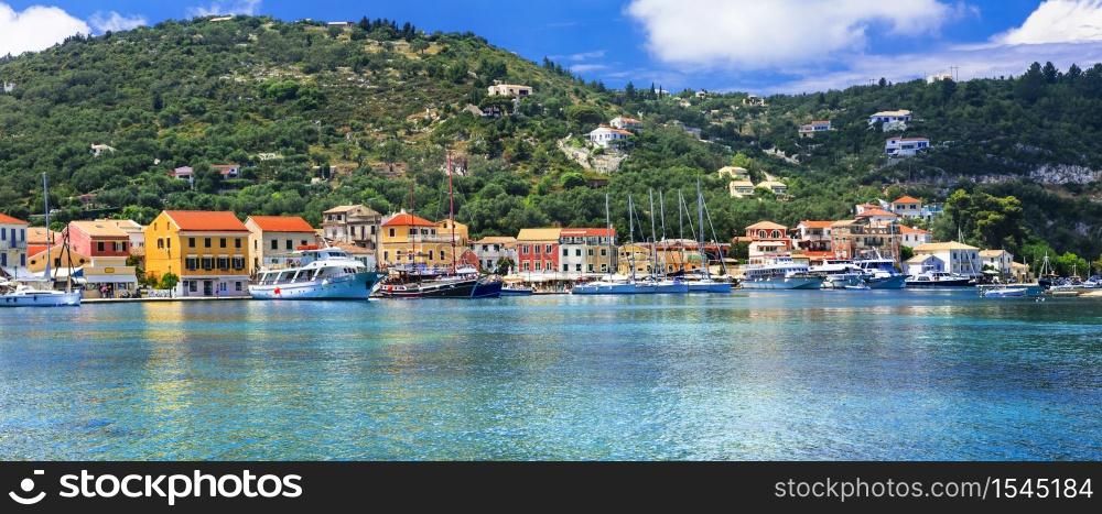 Ionian islands of Greece- beautiful Paxos, with turquoise sea and pictorial village Lakka. Greece. Ionian island Paxos