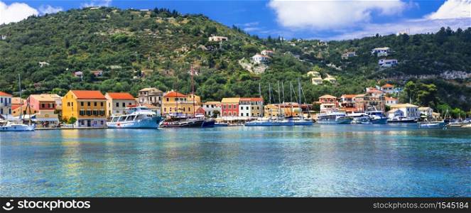 Ionian islands of Greece- beautiful Paxos, with turquoise sea and pictorial village Lakka. Greece. Ionian island Paxos