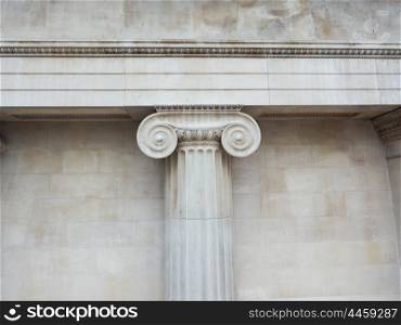 Ionic capital. Architectural detail of an ancient Ionic capital