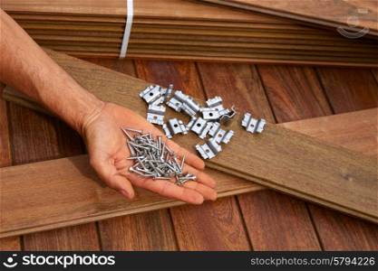Ipe decking deck wood installation screws clips and fasteners