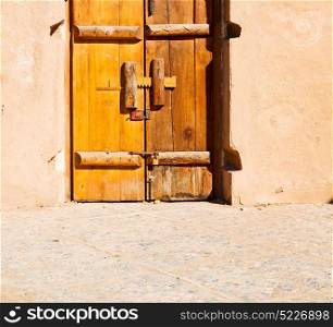 iran old wooden door and wall in the house