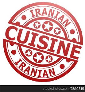 Iranian cuisine stamp image with hi-res rendered artwork that could be used for any graphic design.. Iranian cuisine stamp