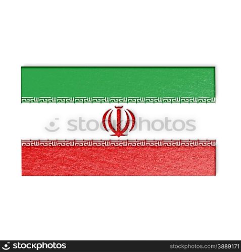 Iranian flag isolated on white stylized illustration.