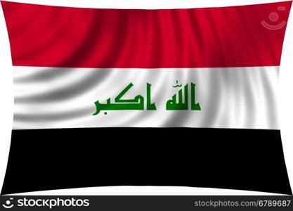 Iraqi national official flag. Irak patriotic symbol, element, background. Iraki banner. Correct colors. Flag of Iraq waving, isolated on white, 3d illustration