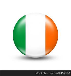 Ireland country flag circle with white shadow - illustration. Ireland country flag circle with white shadow