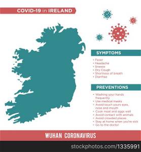 Ireland Europe Country Map. Covid-29, Corona Virus Map Infographic Vector Template EPS 10.