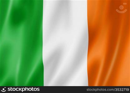 Ireland flag, three dimensional render, satin texture. Irish flag