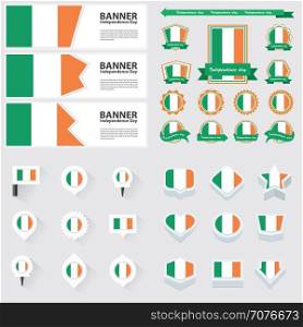 Ireland independence day, infographic, and label Set.