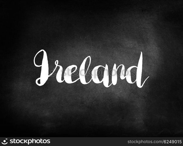 Ireland written on a blackboard