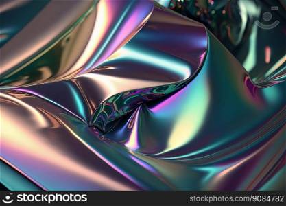 iridescent foil texture wallpaper texture. Illustration Generative AI 